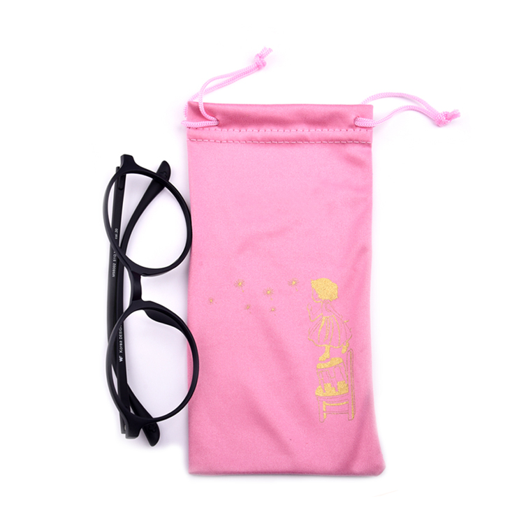 Pochette de lunettes de soleil simple rose personnalisée avec logo