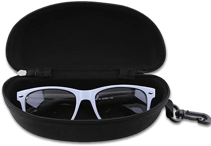Étui à lunettes de protection à glissière portable étui à lunettes de soleil personnalisé noir