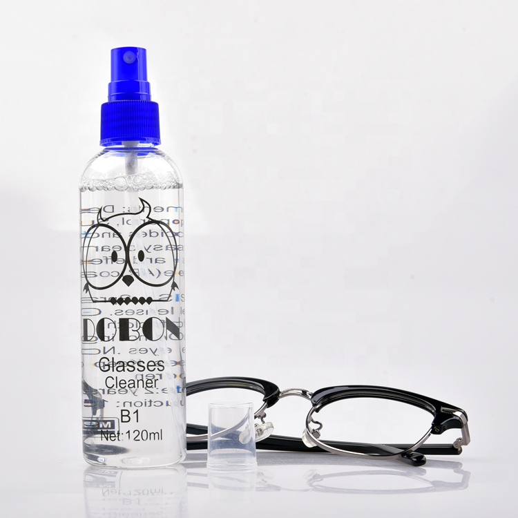 Spray de bouteille en plastique personnalisé liquide pour nettoyant pour lunettes 120 ml
