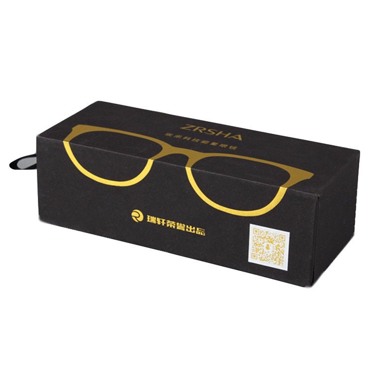 Emballage de lunettes de soleil en papier personnalisé avec tiroir rose de luxe